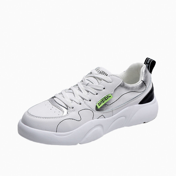 Női alkalmi sportcipő lapos talppal, fehér színben