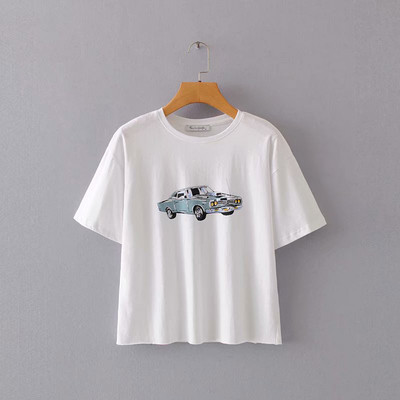 Καθημερινή κοντύ μπλούζα κοντομάνικη σε λευκό χρώμα