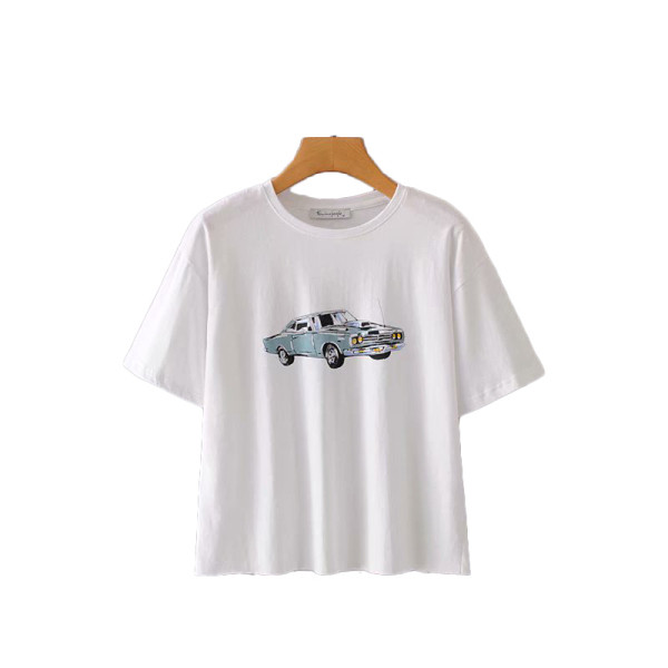 Καθημερινή κοντύ μπλούζα  κοντομάνικη  σε λευκό χρώμα