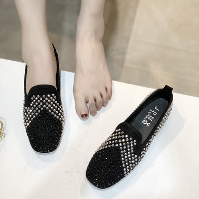 Pantofi casual de dama moderni cu pietre colorate si talpa plata