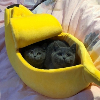 Κρεατάκι για γάτες σε μορφή μπανάνα σε κίτρινο χρώμα με διαστάσεις 55*20*13 cm