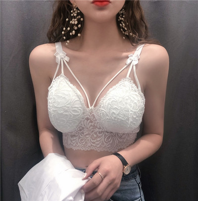 Μοντέρνο σουτιέν από δαντέλα από λευκό, μαύρο, μπορντό και μπλε χρώμα