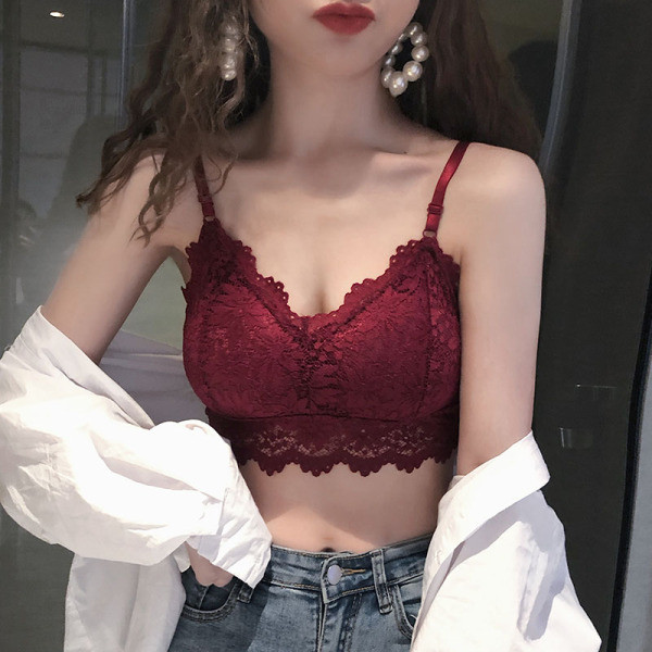 Modern női csipke melltartó kék, bordó, fehér és fekete színekben