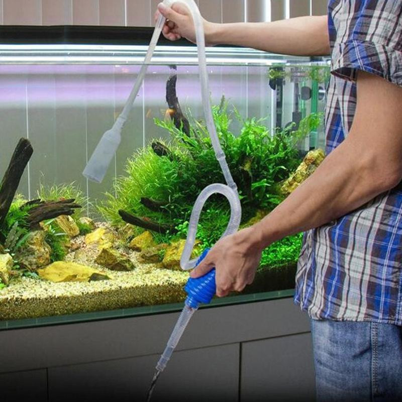 Ръчен пластмасов инструмент за почистване на аквариум с дължина 143см в бял цвят
