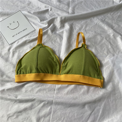 Дамски ежедневен сутиен с триъгълна чашка в бежов,черен,жълт,зелен,син и лилав цвят