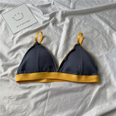 Дамски ежедневен сутиен с триъгълна чашка в бежов,черен,жълт,зелен,син и лилав цвят