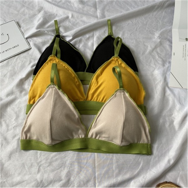 Дамски ежедневен сутиен с триъгълна чашка в бежов,черен,жълт,зелен,син и лилав цвят
