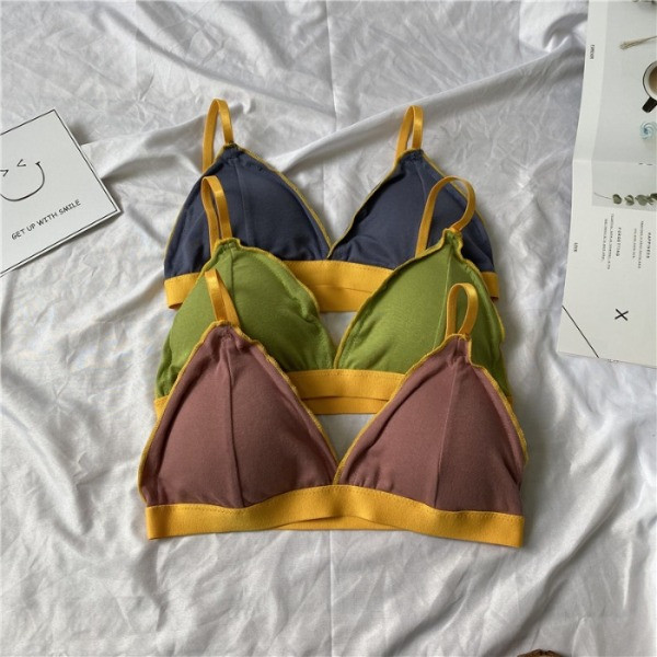 Дамски ежедневен сутиен с триъгълна чашка в бежов,черен,жълт,зелен,син и лилав цвят
