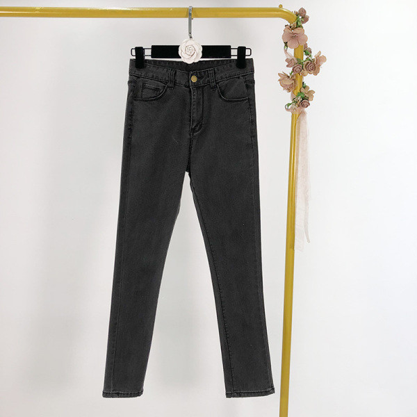 Нов модел пролетни еластични дънки в сив и черен цвят