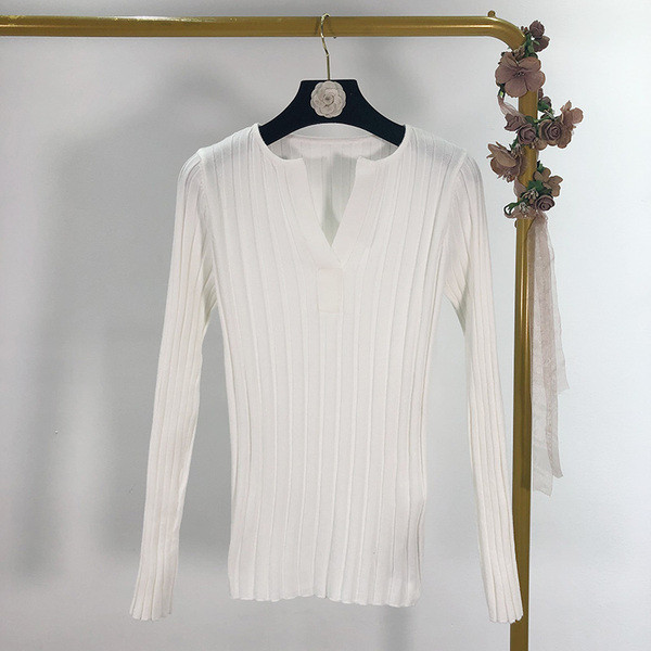 Λεπτό φούτερ με V λαιμόκοψη και μακρύ μανίκι