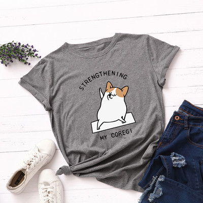 Γυναικείο T-shirt με πολύχρωμη εφαρμογή και στρογγυλό ντεκολτέ σε διάφορα χρώματα