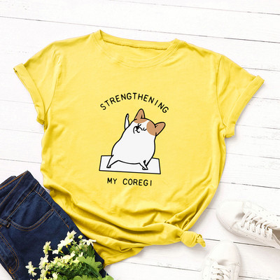 Γυναικείο T-shirt με πολύχρωμη εφαρμογή και στρογγυλό ντεκολτέ σε διάφορα χρώματα