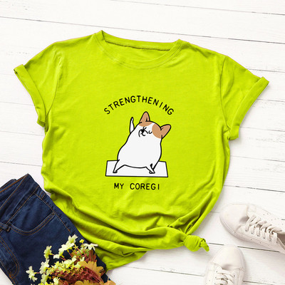 Γυναικείο T-shirt με πολύχρωμη εφαρμογή και στρογγυλό ντεκολτέ σε διάφορα χρώματα