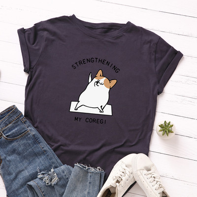 Γυναικείο T-shirt με πολύχρωμη εφαρμογή και στρογγυλό ντεκολτέ σε διάφορα χρώματα