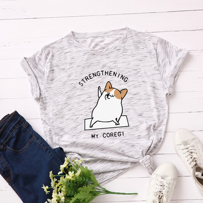 Γυναικείο T-shirt με πολύχρωμη εφαρμογή και στρογγυλό ντεκολτέ σε διάφορα χρώματα