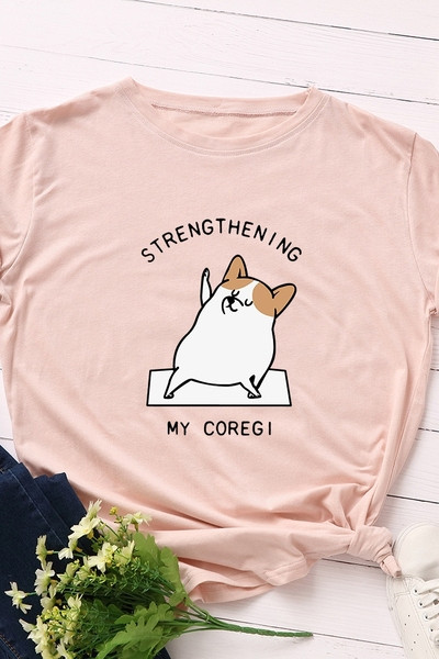 Γυναικείο T-shirt με πολύχρωμη εφαρμογή και στρογγυλό ντεκολτέ σε διάφορα χρώματα