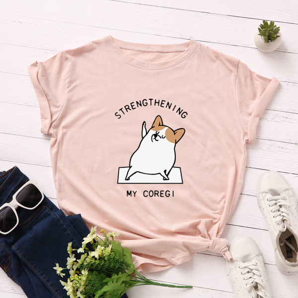 Γυναικείο T-shirt με πολύχρωμη εφαρμογή και στρογγυλό ντεκολτέ σε διάφορα χρώματα