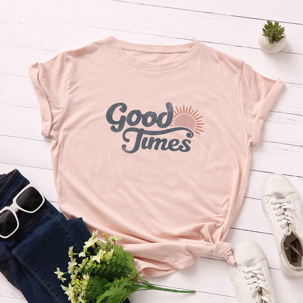 Γυναικεία T-shirt με πολύχρωμη επιγραφή και στρογγυλό ντεκολτέ σε διάφορα χρώματα