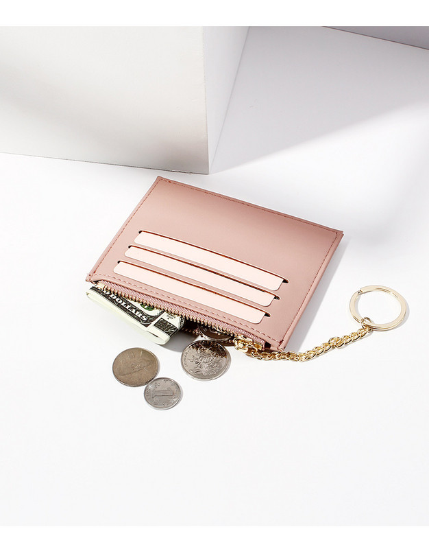 Συμπαγές γυναικείο πορτοφόλι για κάρτες και κέρματα σε τέσσερα χρώματα