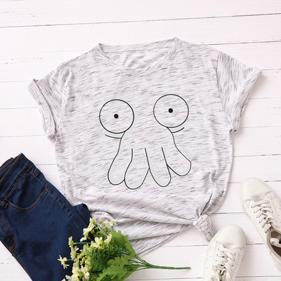 Дамска ежедневна тениска с апликация и обло деколте в няколко цвята