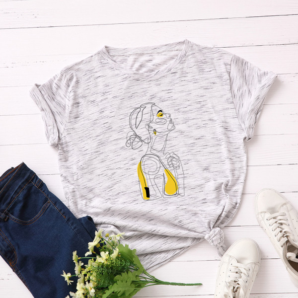 Дамска тениска с апликация -жена в няколко цвята 