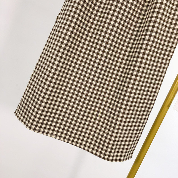 Дълга карирана пола с висока ластична талия 