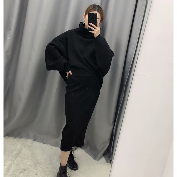 Дълга плетена карирана пола с висока талия