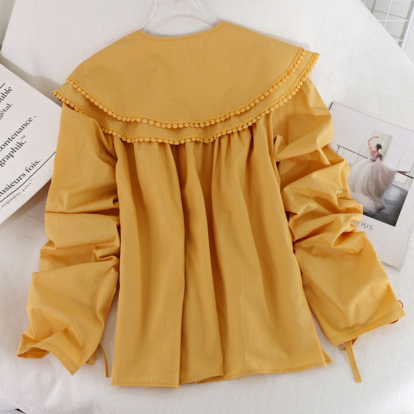 Модерна дамска риза с копчета и връзки на ръкавите в два цвята