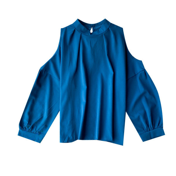 Moodne paljaste õlgade ja ovaalse kaelusega naiste särk mitmes värvitoonis