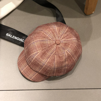 Modern női kockás sapka napellenzővel retro stílusban - négy színben
