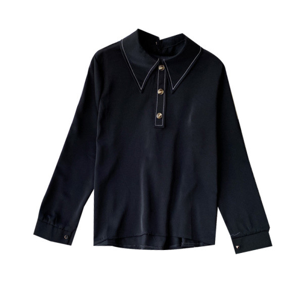 Модерна дамска риза с класическа яка и копчета в три цвята