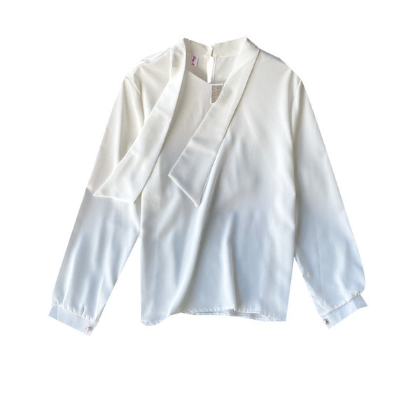 Дамска риза с панделка и дълъг ръкав в различни цветове