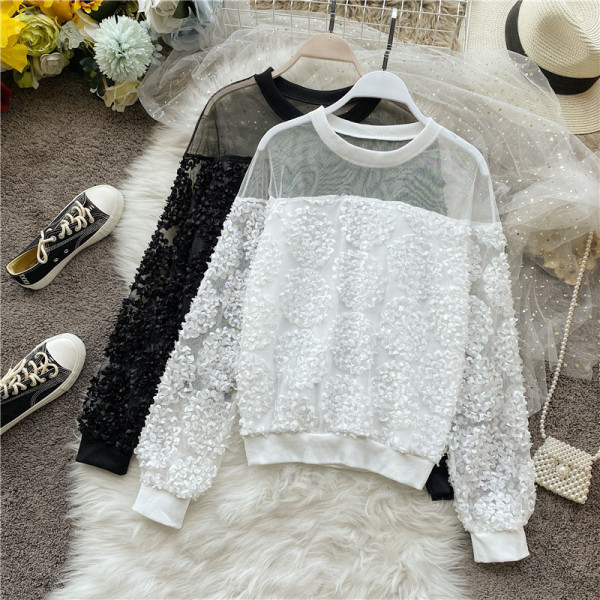 Γυναικεία μπλούζα με ωοειδές λαιμόκοψη και μακριά μανίκια σε τρία χρώματα