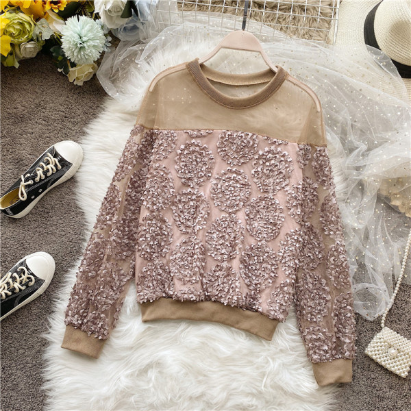 Γυναικεία μπλούζα με ωοειδές λαιμόκοψη και μακριά μανίκια σε τρία χρώματα