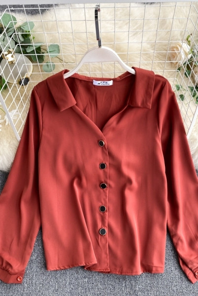 Μοντέρνο γυναικείο πουκάμισο με κλασικό γιακά και κουμπιά σε διάφορα χρώματα