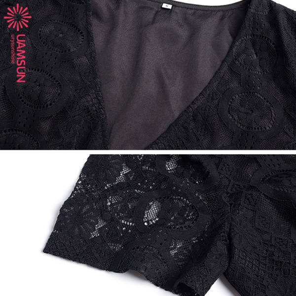 Μακρύ γυναικείο φόρεμα με κοντό μανίκι και ζώνη