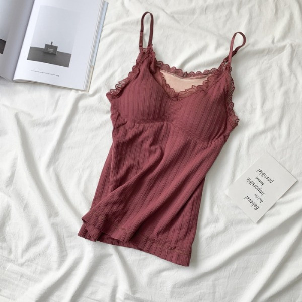 Αμάνικο γυναικείο με δαντέλα και βελούδινη επένδυση