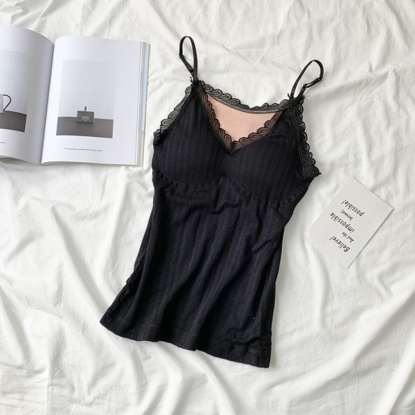 Αμάνικο γυναικείο με δαντέλα και βελούδινη επένδυση