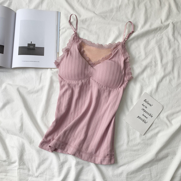 Αμάνικο γυναικείο με δαντέλα και βελούδινη επένδυση