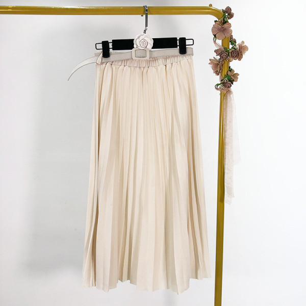Γυναικεία πλισέ φούστα με ψηλή μέση και μεσέο μήκος