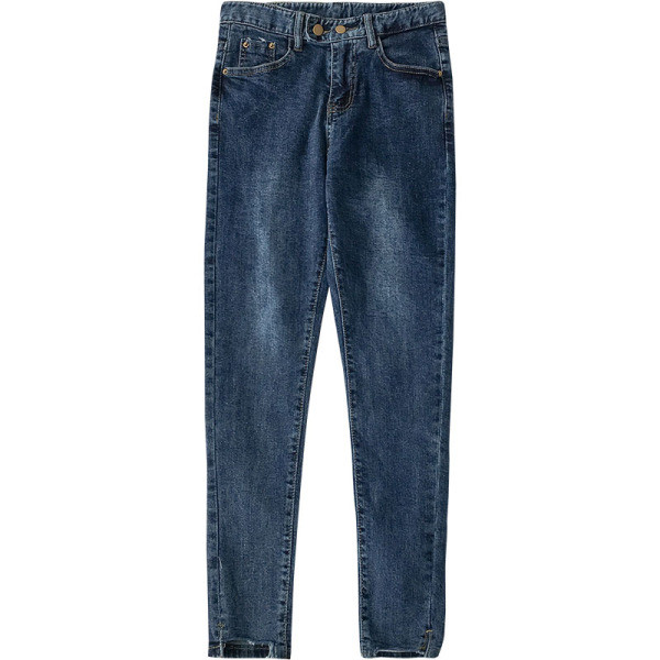 Casual γυναικεία τζιν Slim μοντέλο με υψηλή μέση και κουμπιά