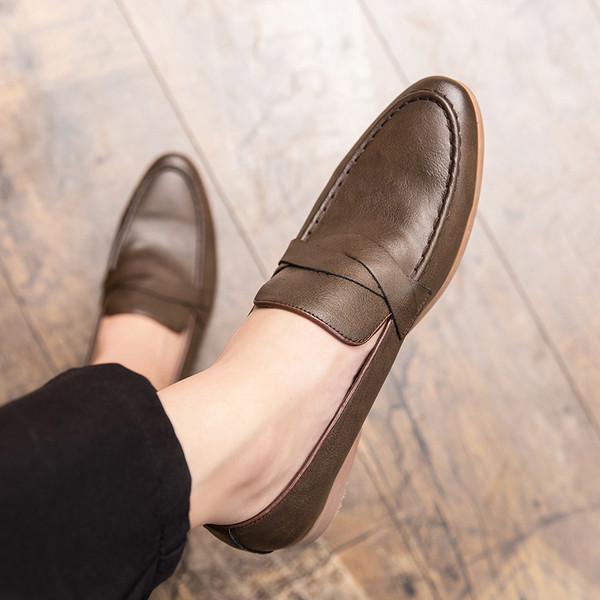 Καθημερινά ανρδικά παπούτσια Moccasin  από οικολογικό δέρμα