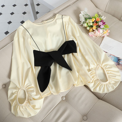 Modern női sifon blúz nagy szalaggal