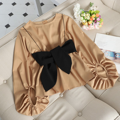Modern női sifon blúz nagy szalaggal