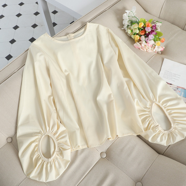 Μοντέρνα γυναικεία μπλούζα σιφόν με μεγάλη κορδέλα