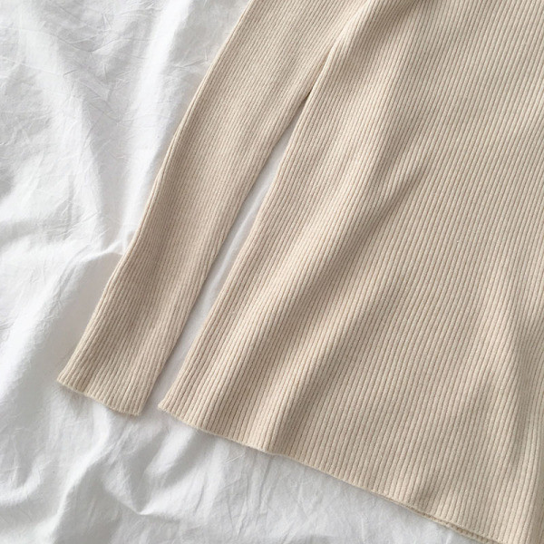 Casual γυναικείο πουλόβερ με ημι-υψηλό κολάρο και κεντήματα