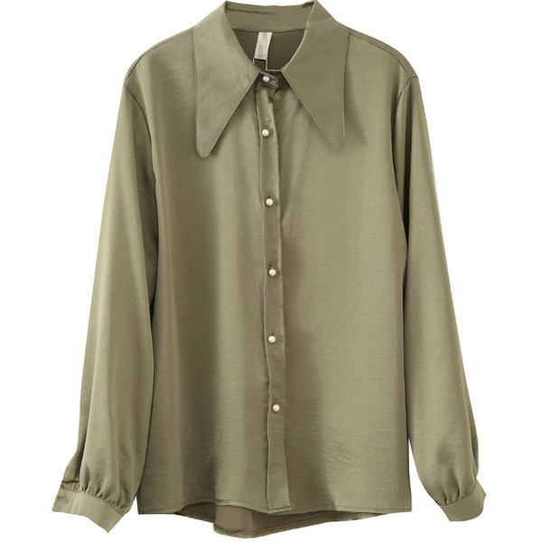 Klassikalise krae ja pikkade varrukatega naiste särk – uus mudel