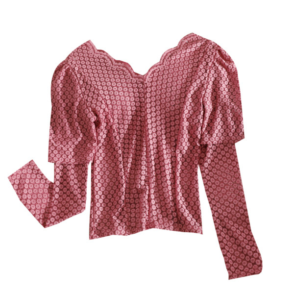 Κοντομάνικη γυναικεία μπλούζα με στυλ ρετρό με λαιμόκοψη V