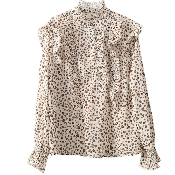 Moodne madala krae ja nööpidega naiste särk - retro stiilis