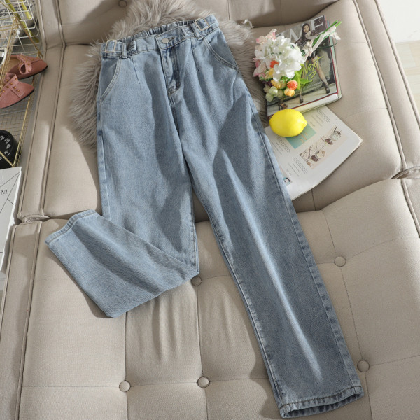 Kõrge vöökohaga vabaaja naiste teksad – sirge mudel